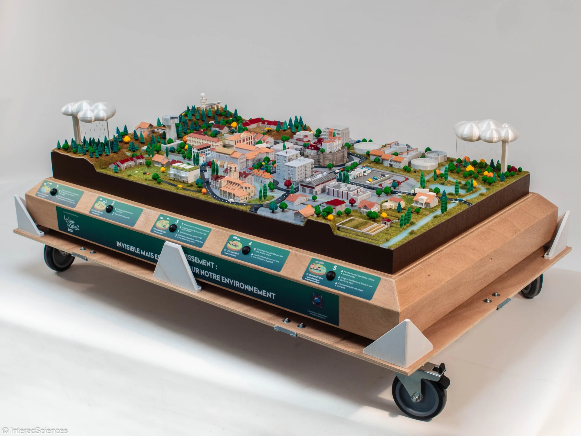 maquette 3d du cycle de l'eau Loire Forez Agglo support pédagogique lumineux