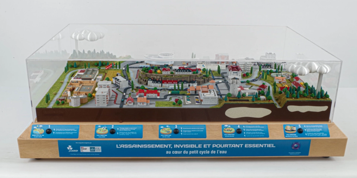 support pédagogique du cycle de l'eau SIARP Scalae maquette 3D